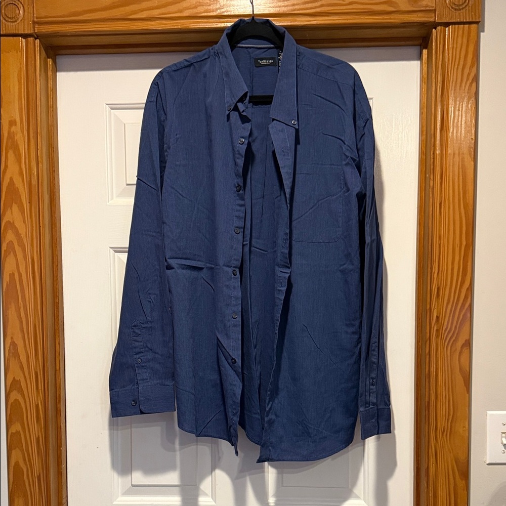 Van Heusen Navy Blue Lightweight Button-Up Shirt Jacket